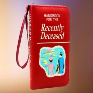 Handbook For The Recently Deceased - Beetlejuice - Red Clutch with Wrist Strap